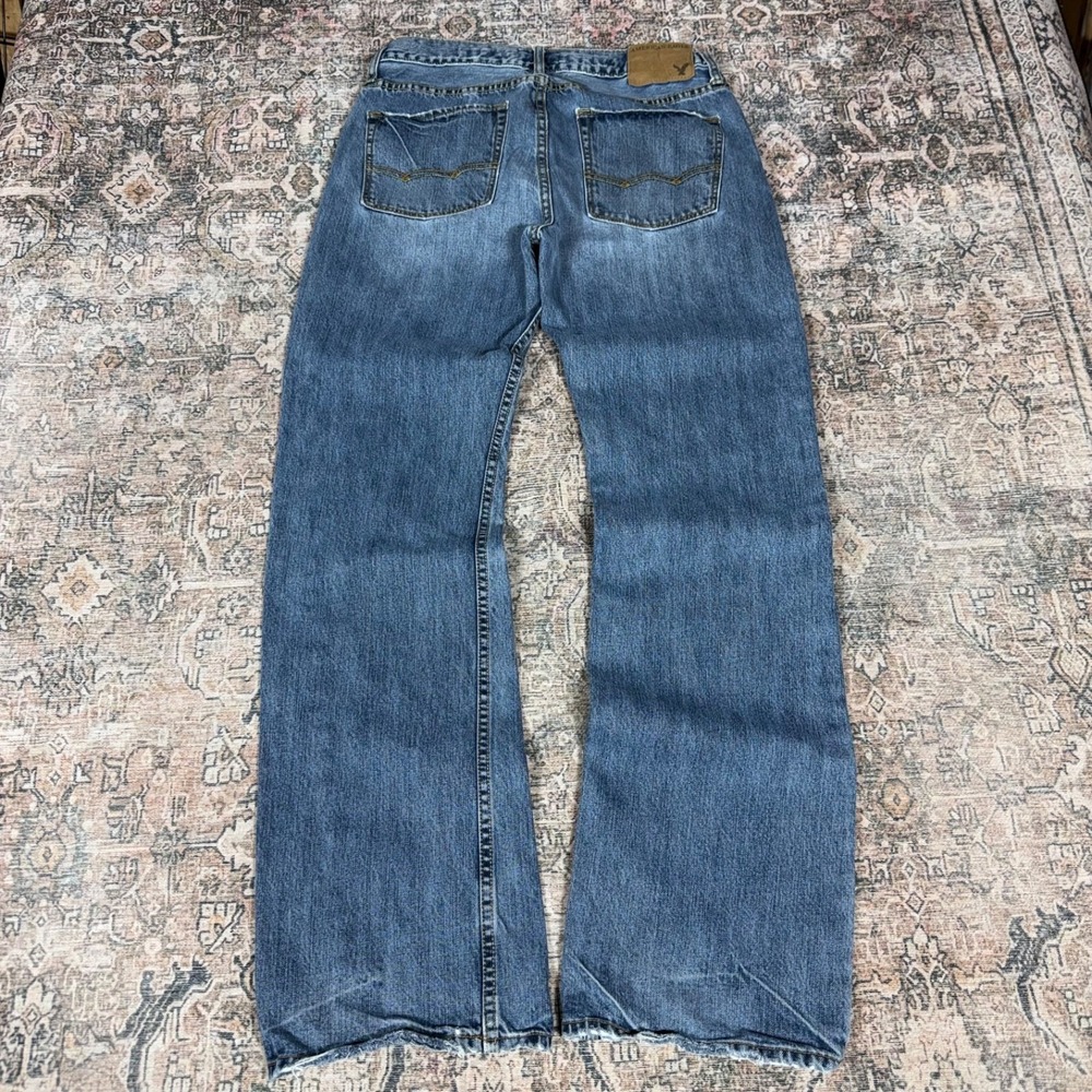 2000s Y2K American Eagle Bootcut Cut Low Rise Blue Jeans Sz 36x34